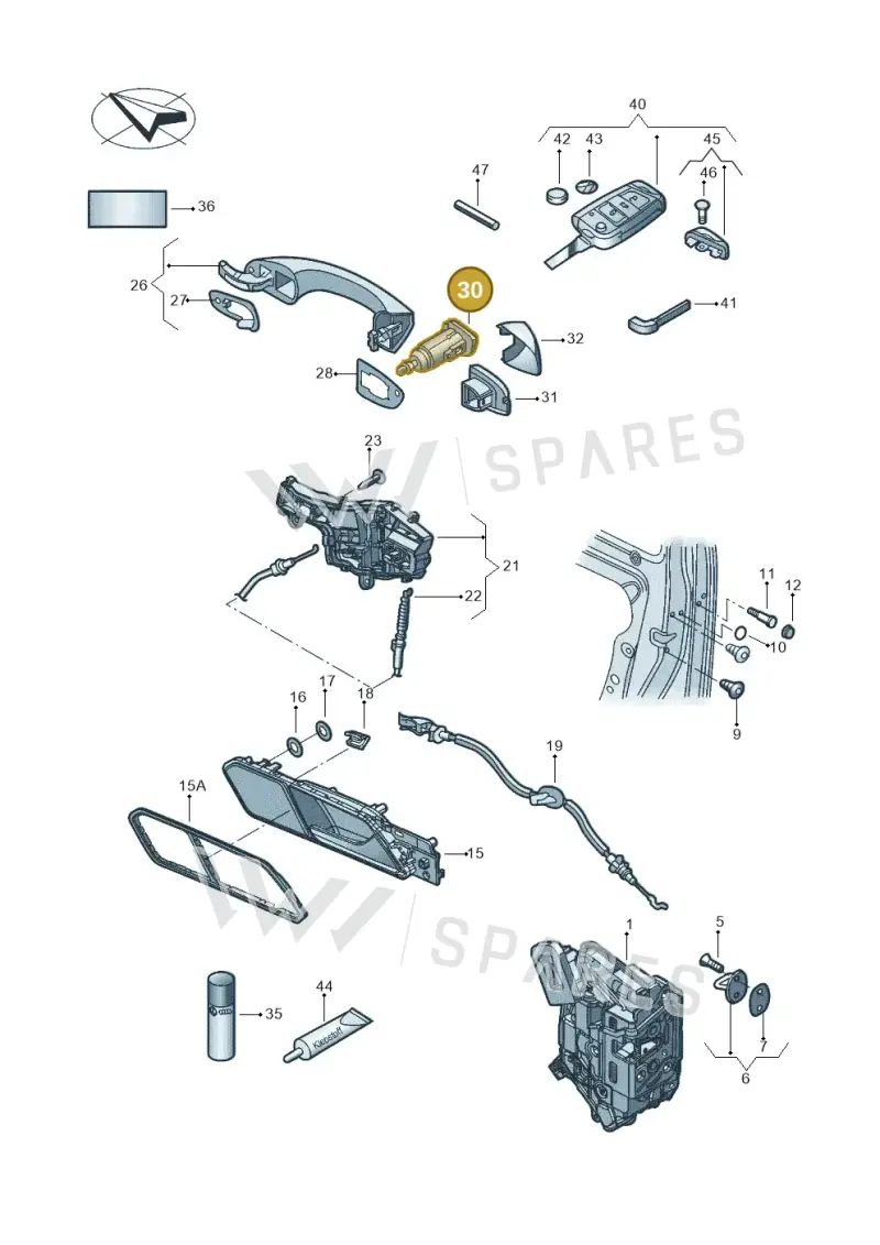 107837168EP Volkswagen Lock Cylinder