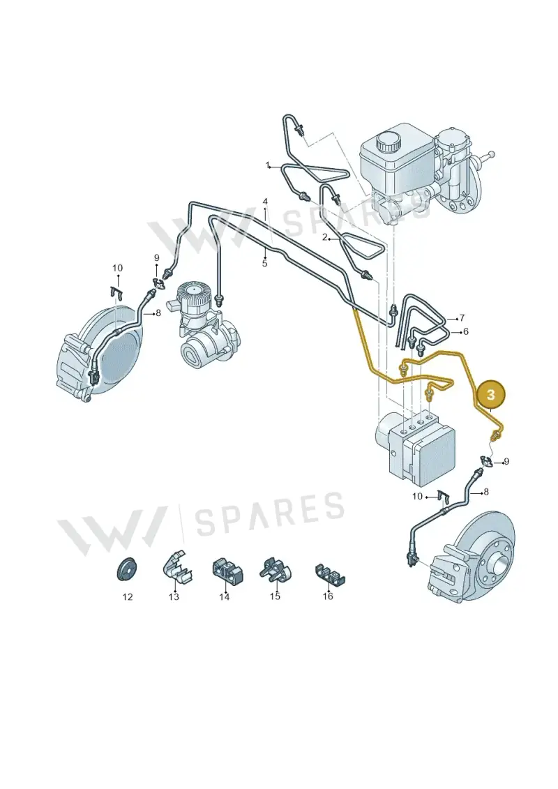 12E614723 Volkswagen Hydraulic System Hose