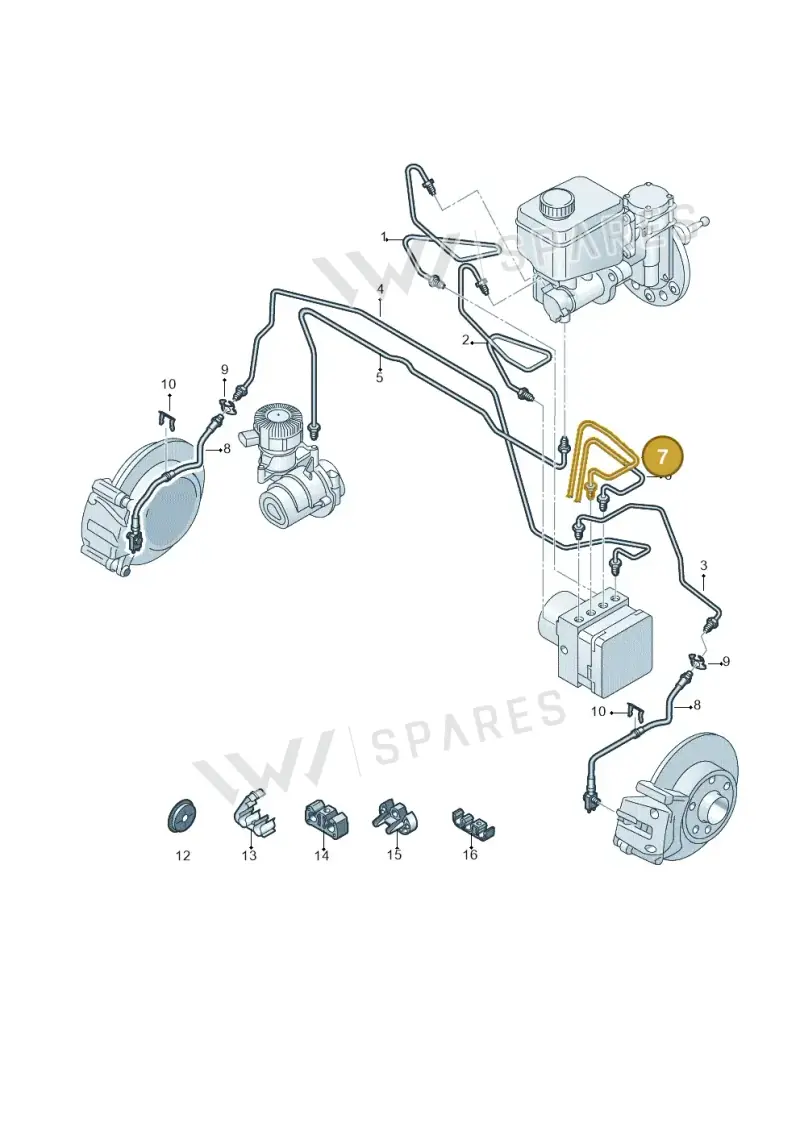 12E614742 Volkswagen Hydraulic System Hose