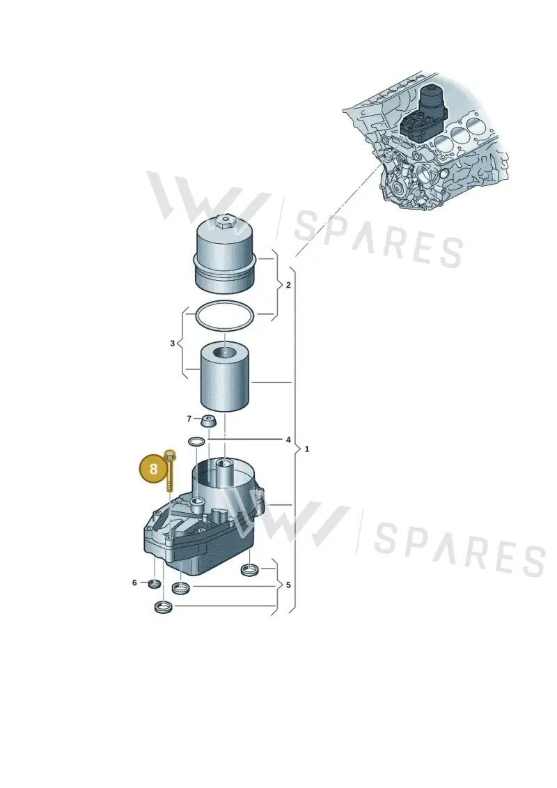 2HJ117053 Volkswagen Hex Collared Bolt