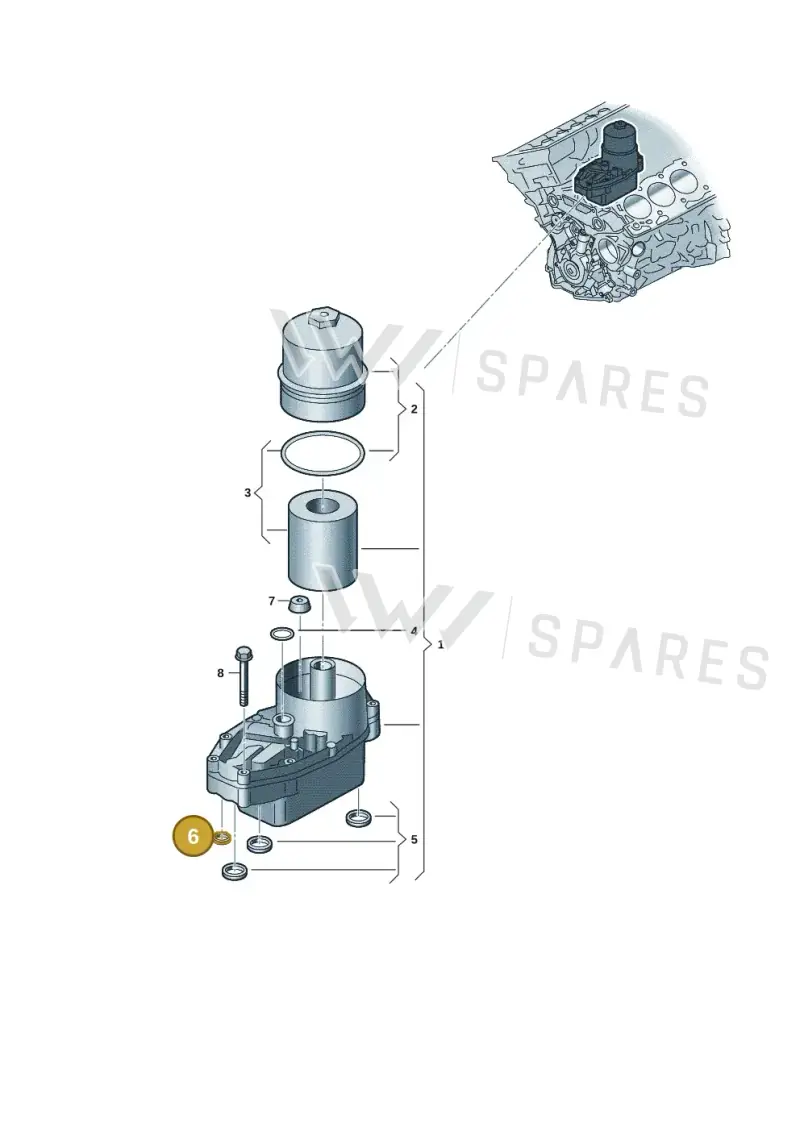 2HJ117070A Volkswagen Seal (0.018m x 0.018m x 0.006m)