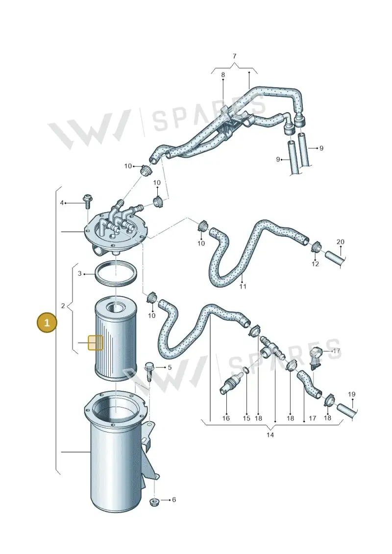 3C0127400E Volkswagen Fuel Filter With Flange