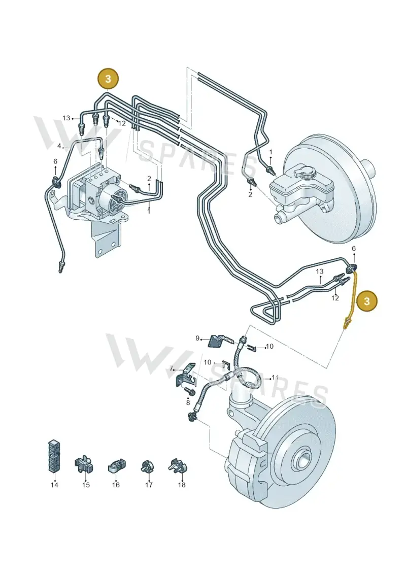 5QB614723B Volkswagen Hydraulic System Hose