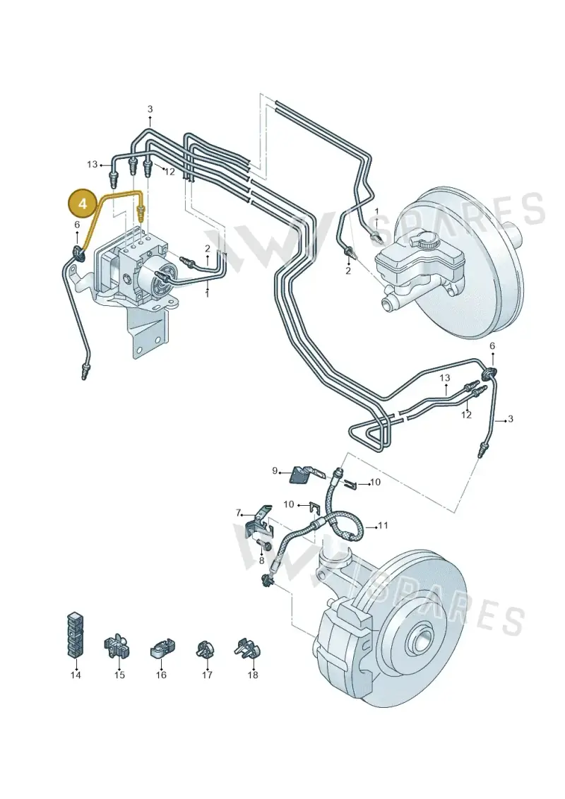 5QC614724F Volkswagen Hydraulic System Hose
