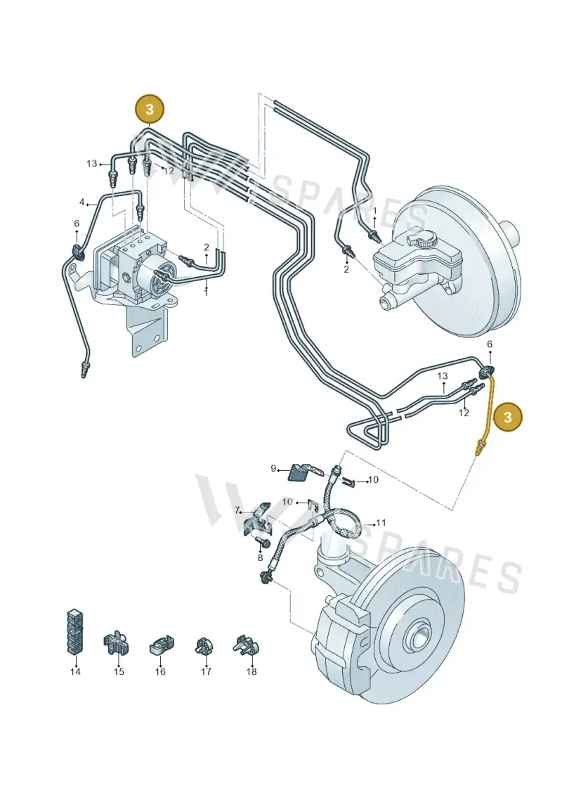 5QH614723C Volkswagen Hydraulic System Hose
