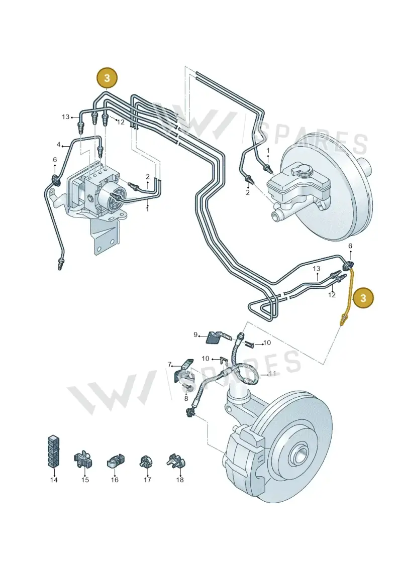 5QN614723B Volkswagen Hydraulic System Hose
