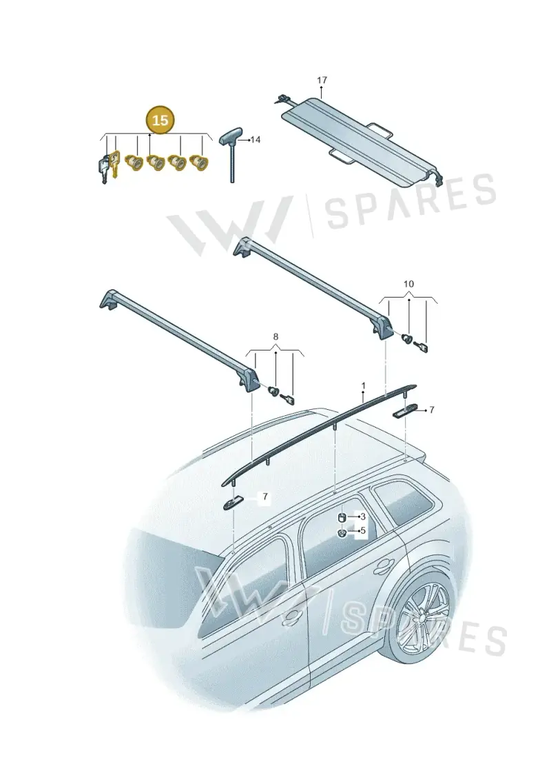 7P6898190 Volkswagen Roof Rack Lock Cylinders