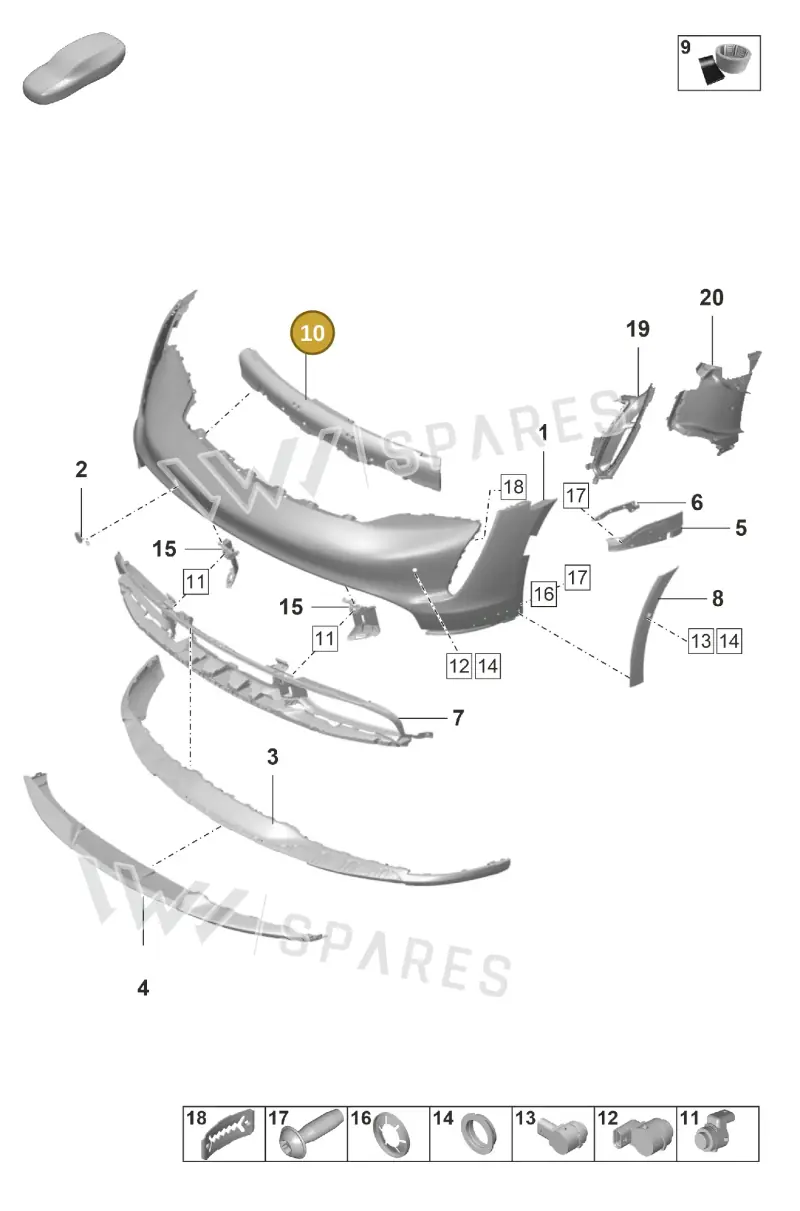 9J0807549 — Porsche Taycan Sport Turismo (2019-2024) diagram p56802050, position 10