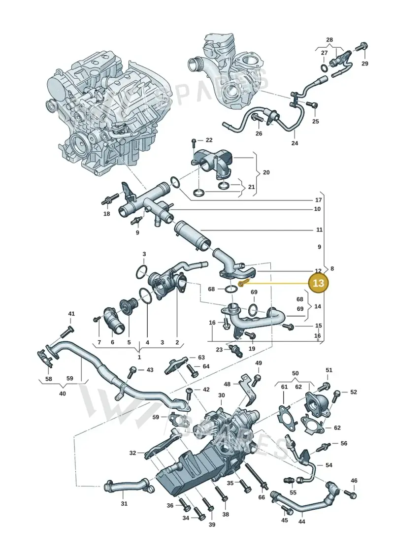 WHT010384 Volkswagen Engine Mounting Bolt