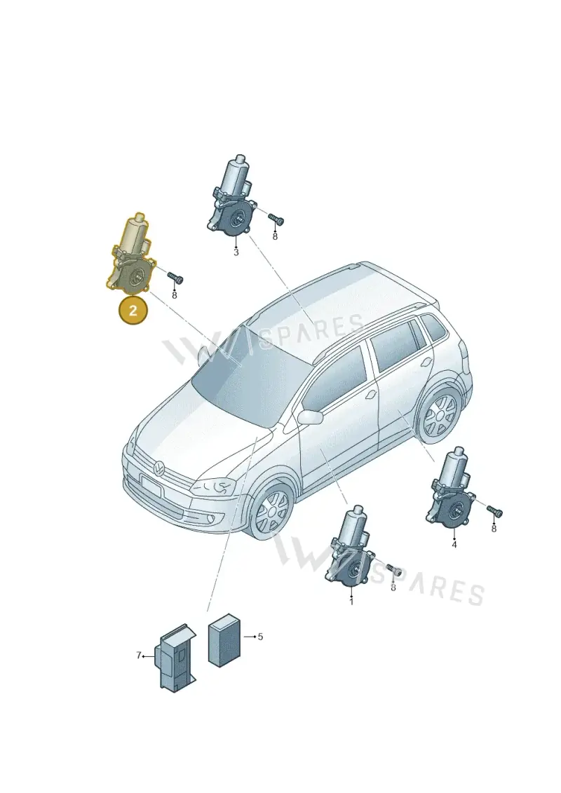 5Z0959802B — Volkswagen Spacefox (2010-2014) diagram 515959150, position 2
