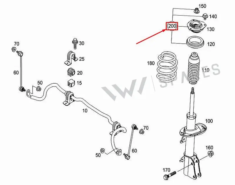 A4153230220 Mercedes-Benz Strut Support Bushing