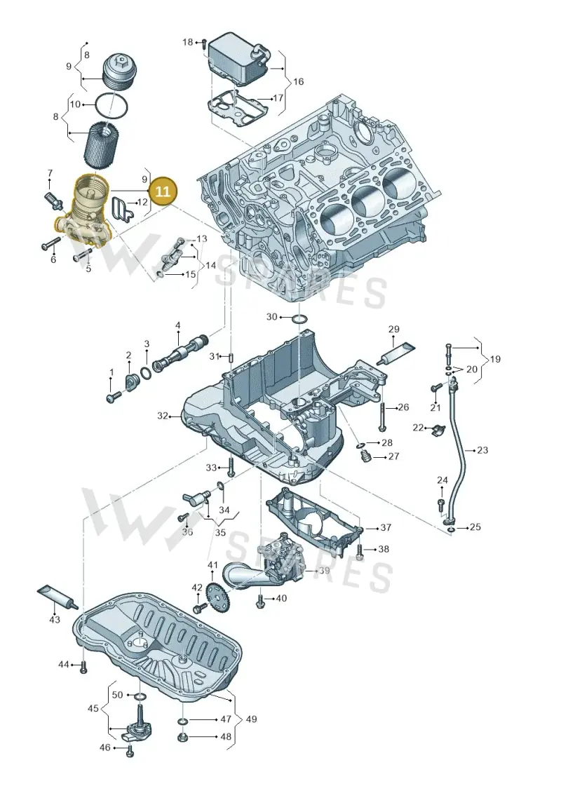 059115389AP Audi Oil Filter with Flange