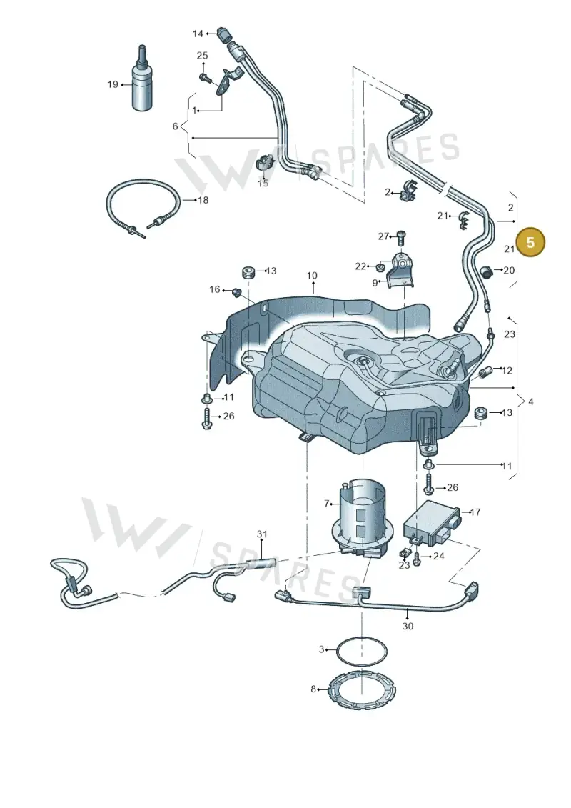 4G0131963C Audi Transfer Line for Reducing Agent