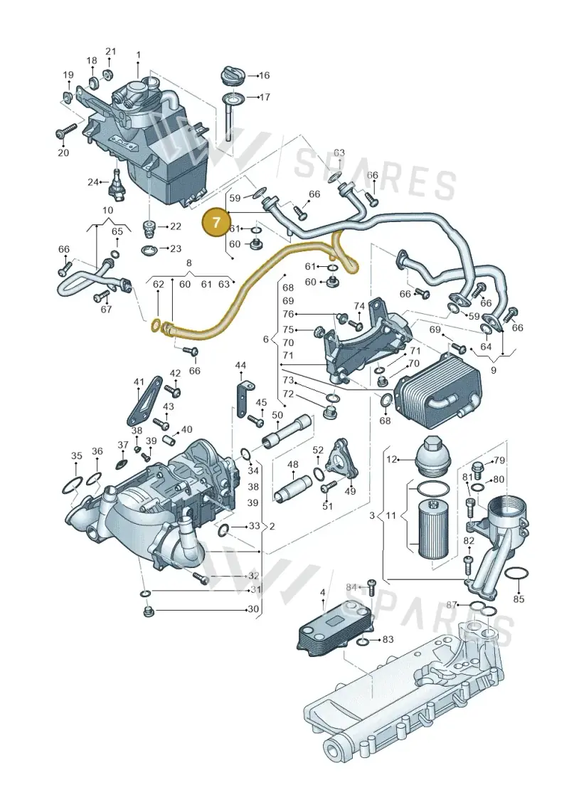 4S0115689E Audi Oil Hose
