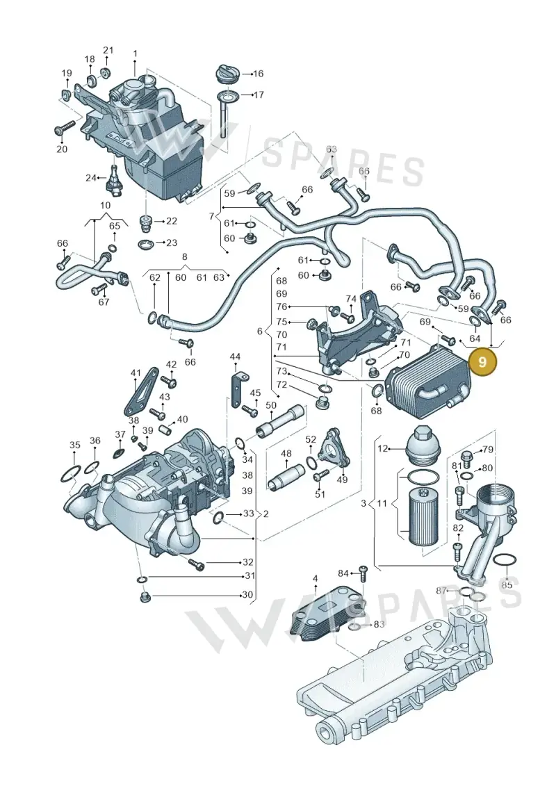 4S0117413E Audi Oil Hose