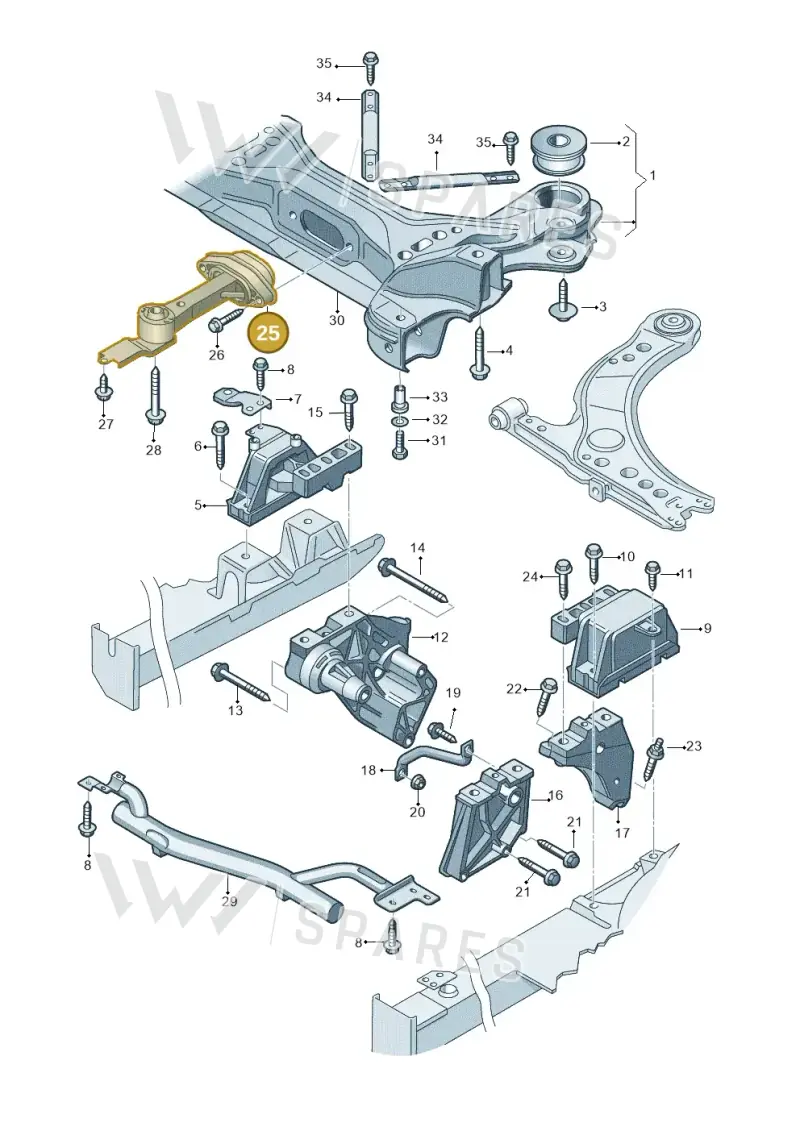 8N0199851 Audi Engine Mount Support