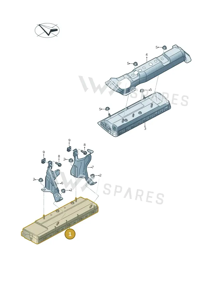 8W0880841F Audi Knee Airbag Unit