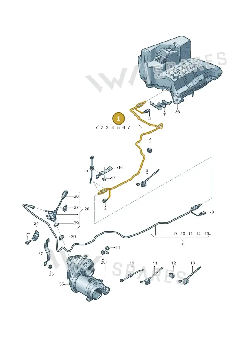 8W6131962B Audi Transfer Line for Reducing Agent