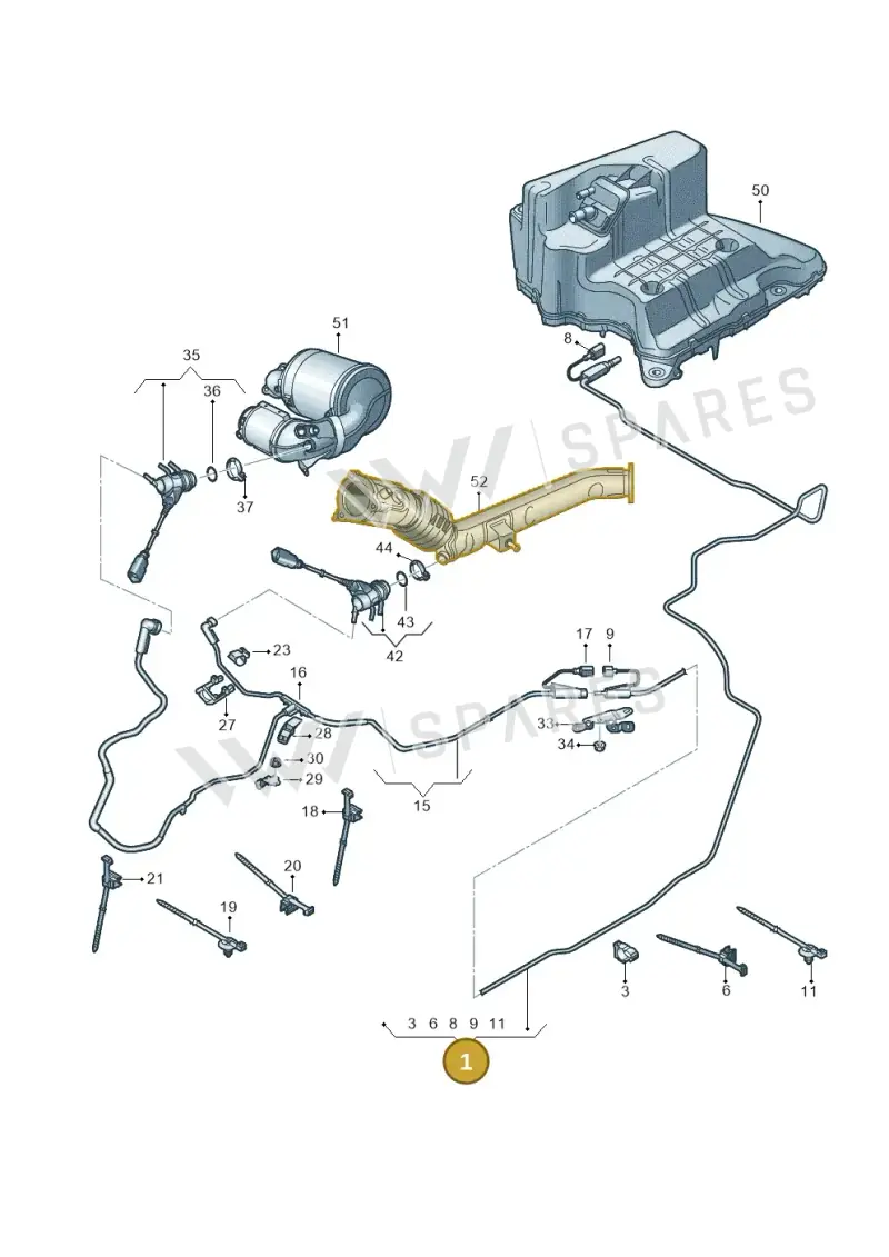 8W6131962H Audi Transfer Line for Reducing Agent