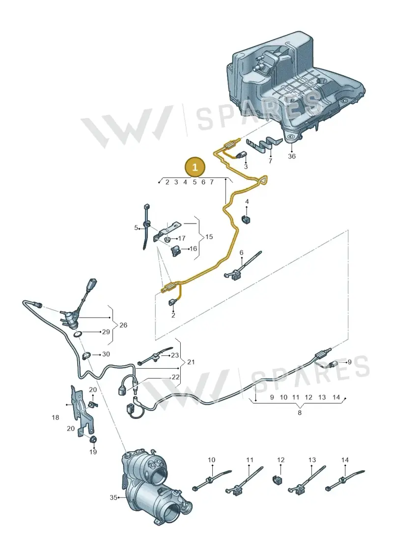 8W6131962 Audi Transfer Line for Reducing Agent