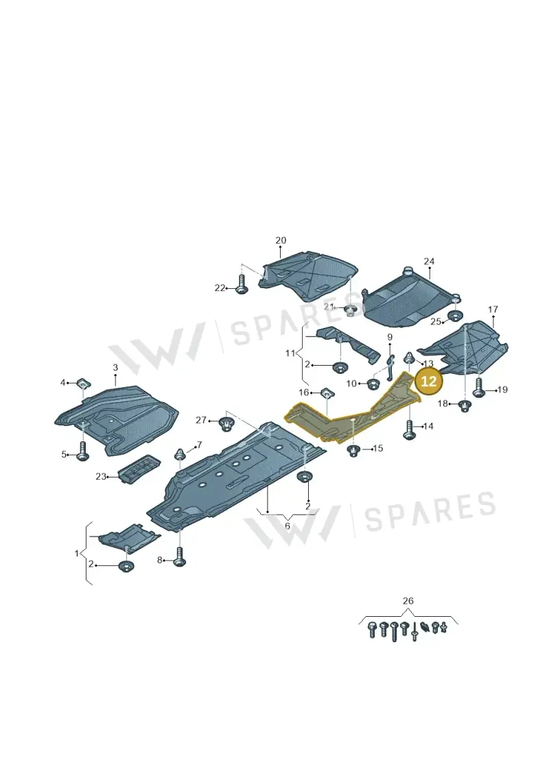 8W8825215C Audi Underbody Trim