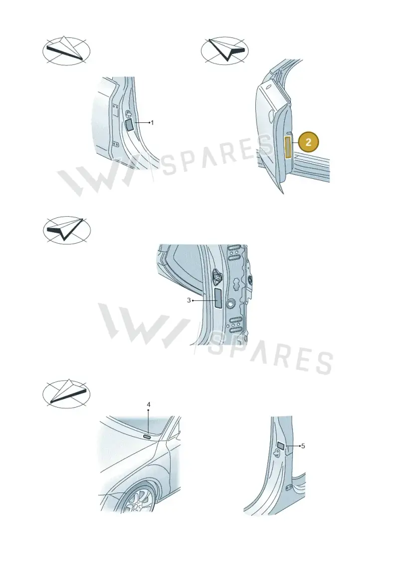 8XA010502B Audi Data Plate for Tyre Pressure