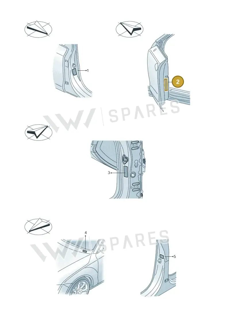 8XA010502H Audi Data Plate for Tyre Pressure