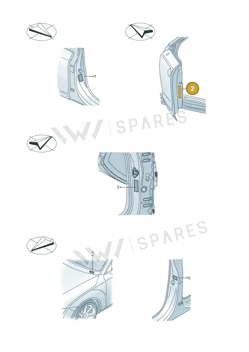 8XA010502J Audi Data Plate for Tyre Pressure