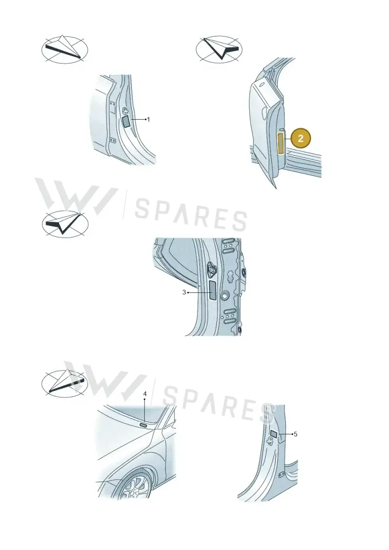 8XA010502K Audi Data Plate for Tyre Pressure