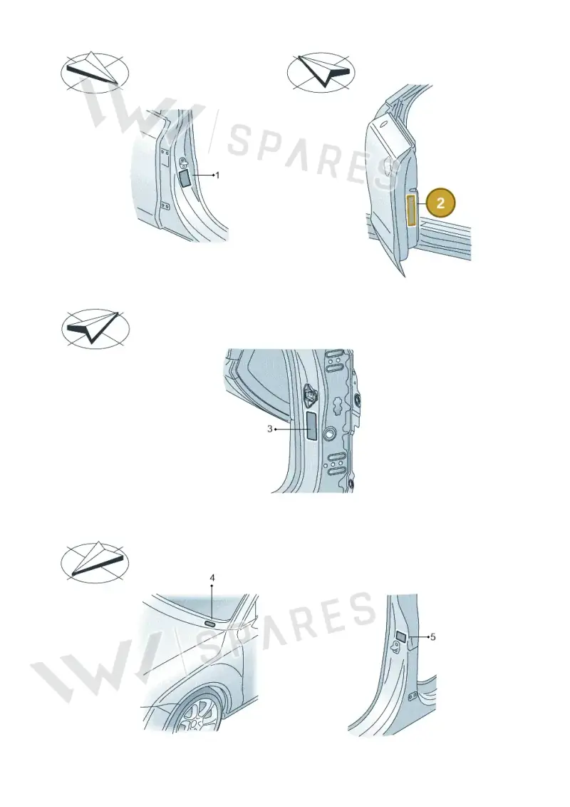 8XA010502L Audi Data Plate for Tyre Pressure
