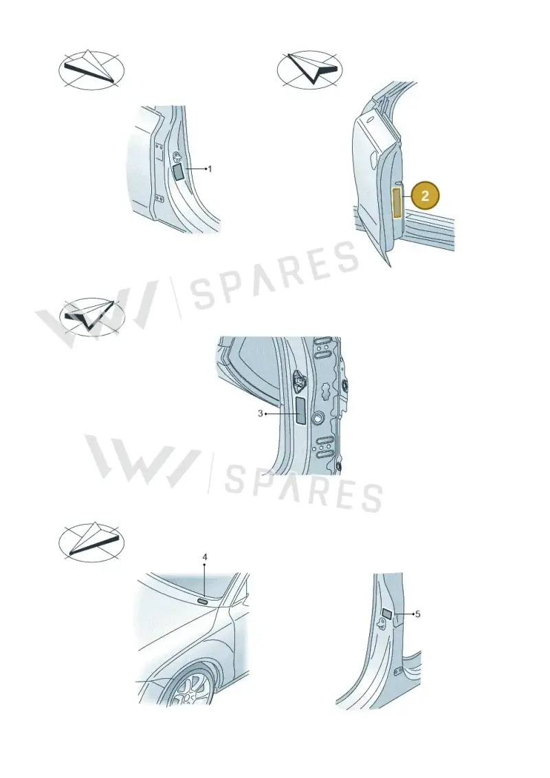 8XA010502 Audi Data Plate for Tyre Pressure
