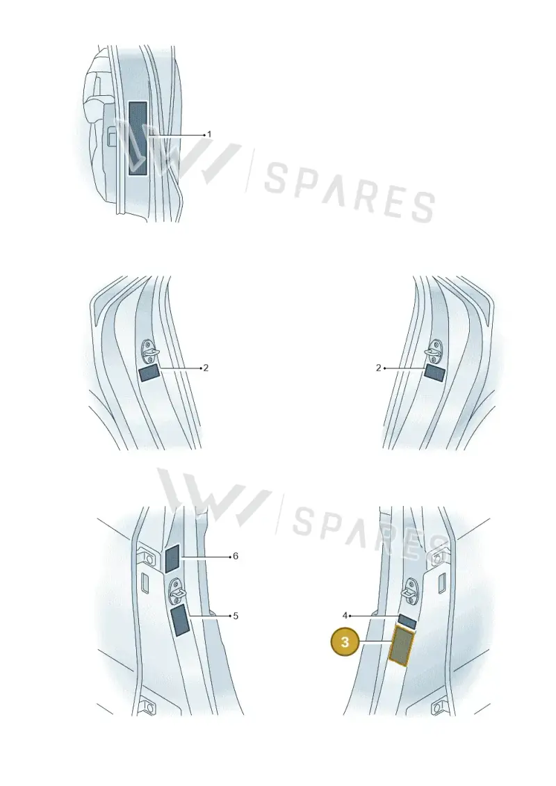 8Y0010502AL Audi Data Plate for Tyre Pressure