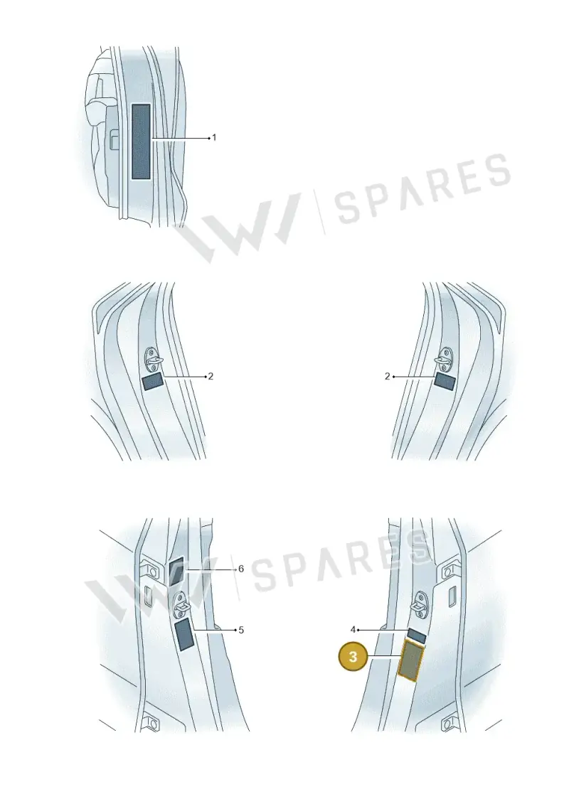 8Y0010502AP Audi Data Plate for Tyre Pressure