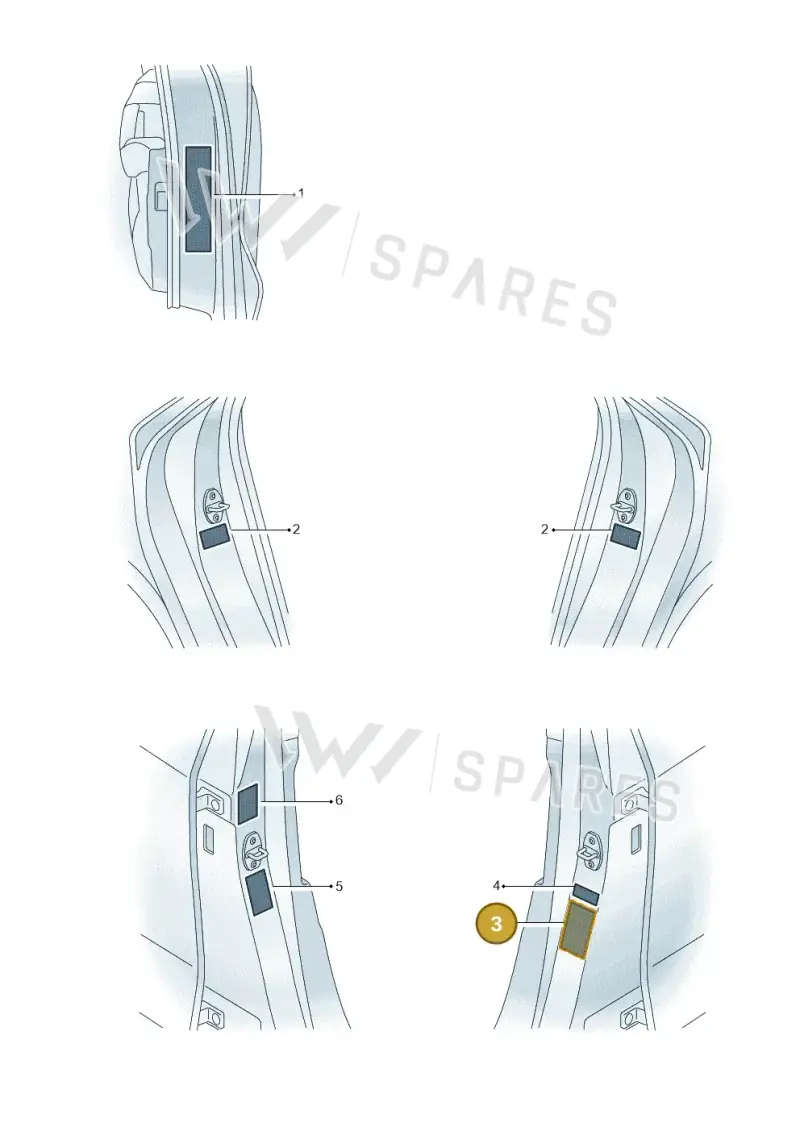 8Y0010502AQ Audi Data Plate for Tyre Pressure