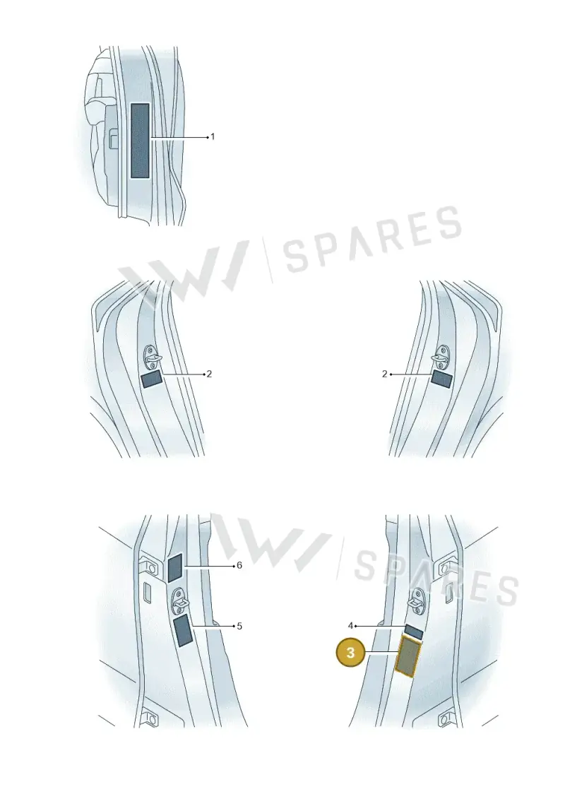 8Y0010502AT Audi Data Plate for Tyre Pressure