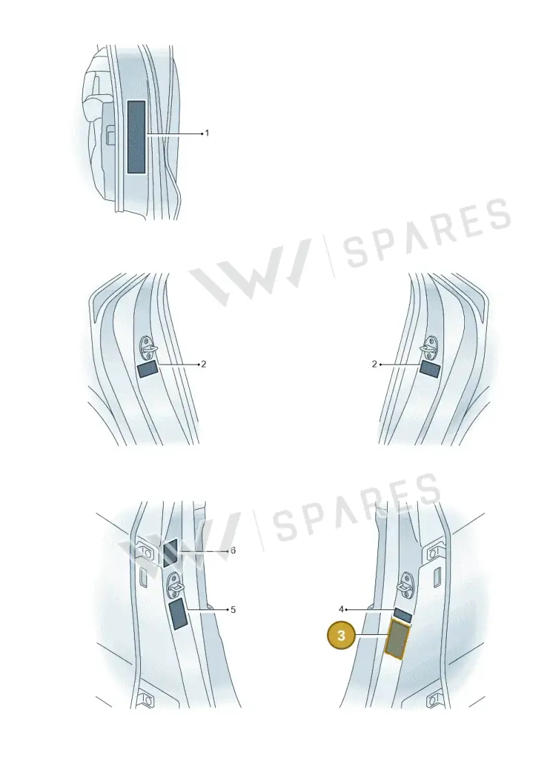 8Y0010502BF Audi Data Plate for Tyre Pressure