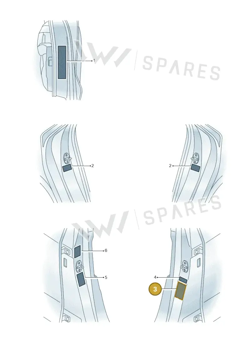 8Y0010502BT Audi Data Plate for Tyre Pressure