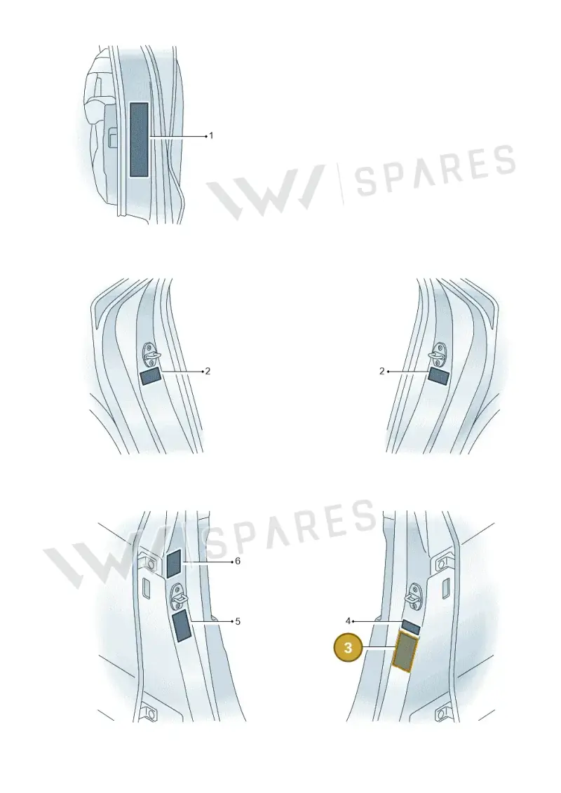 8Y0010502B Audi Data Plate for Tyre Pressure