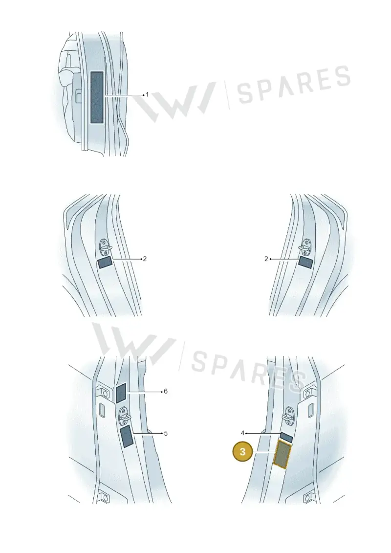 8Y0010502H Audi Data Plate for Tyre Pressure