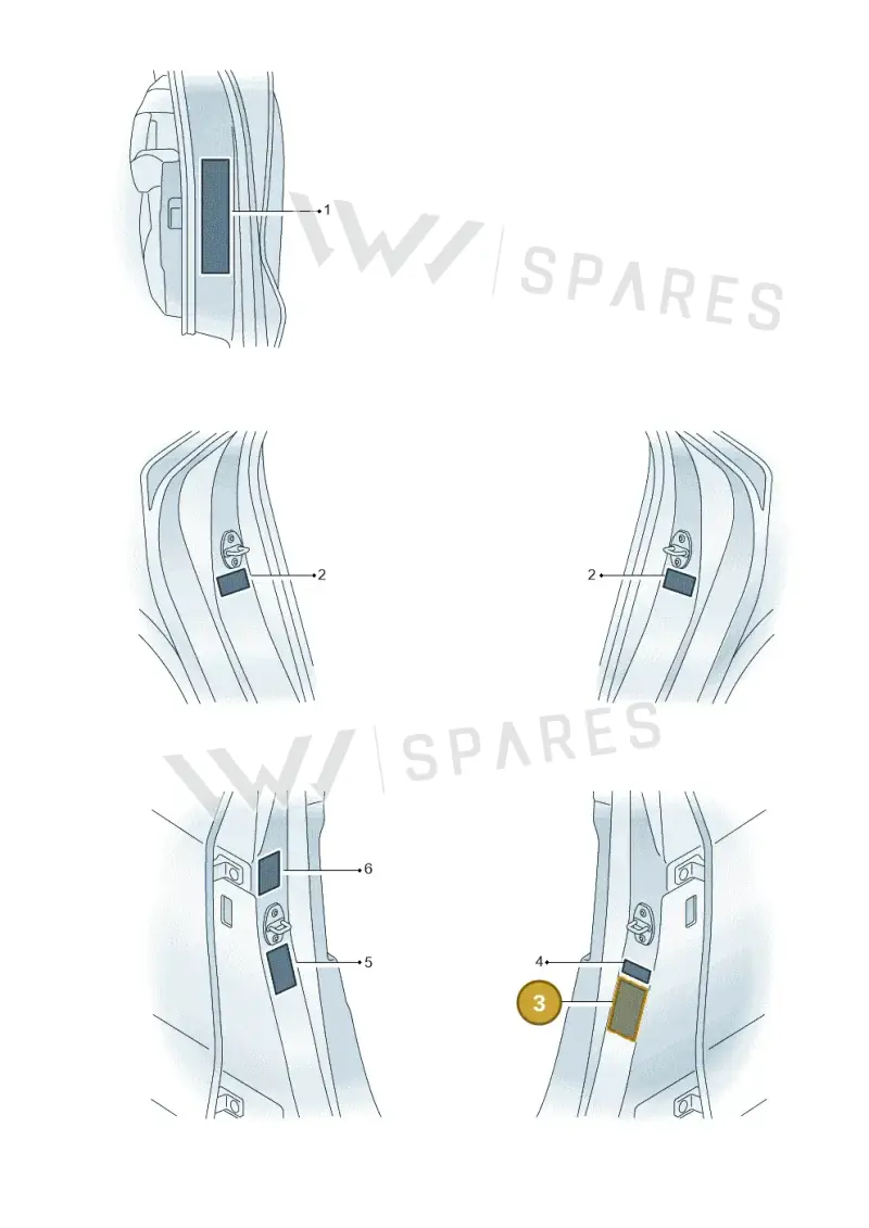 8Y0010502M Audi Data Plate for Tyre Pressure