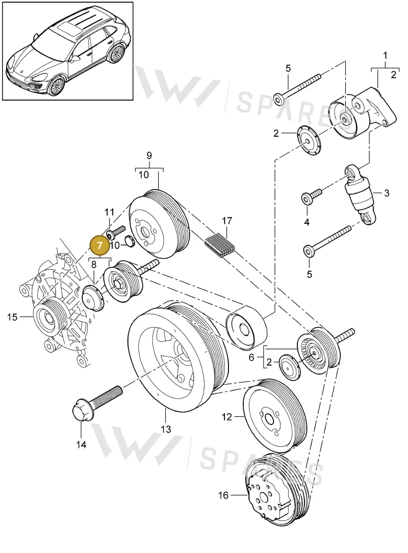 94610211876 Porsche Idler Pulley