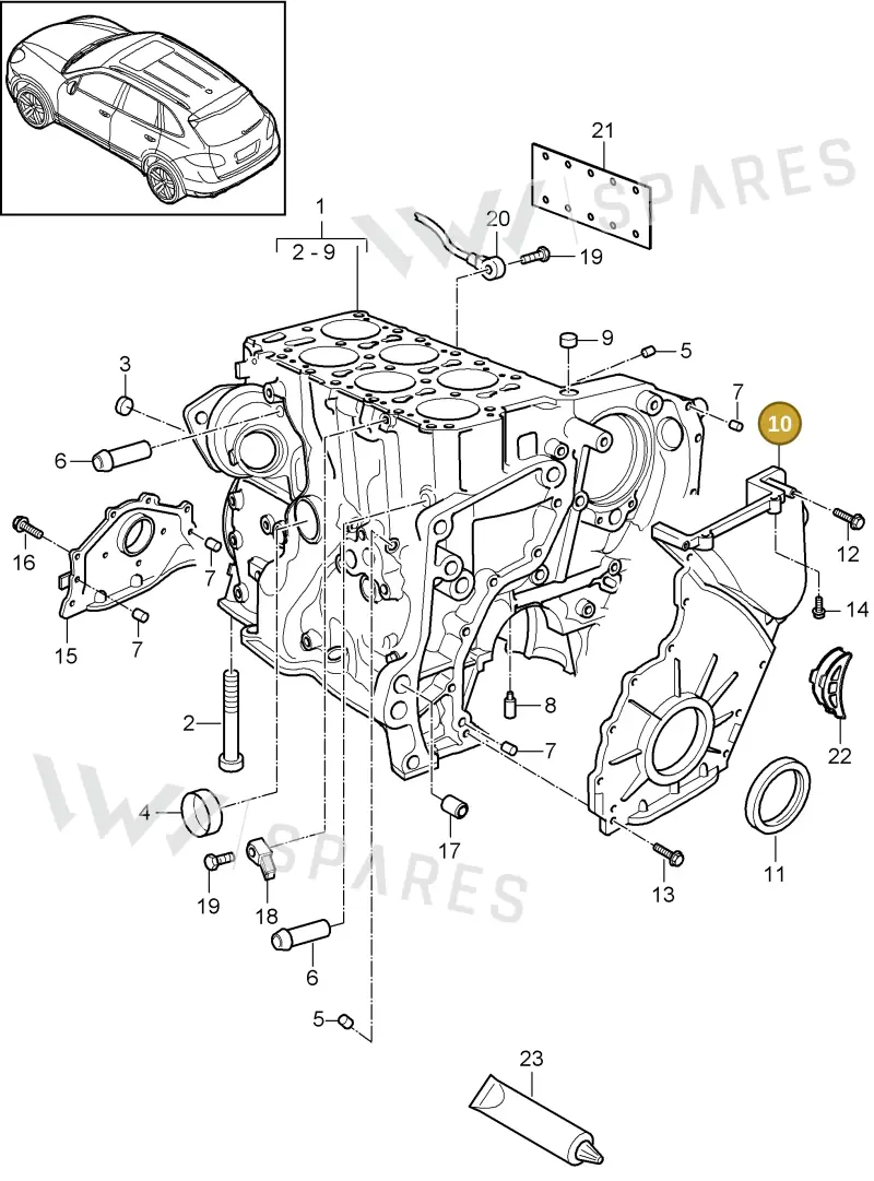 95510117311 Porsche Cover for Timing Chain