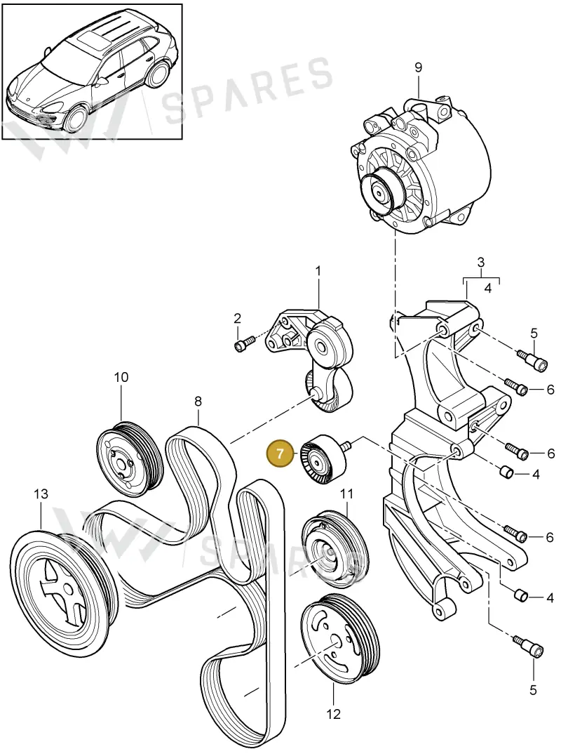 95510227600 Porsche Idler Pulley