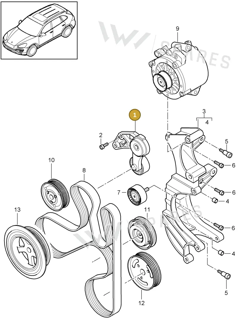 95510229900 Porsche Belt Tensioner Damper