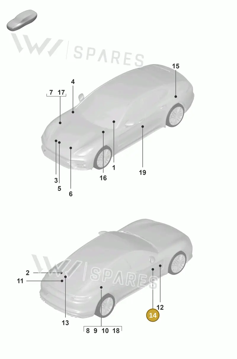95570143520 Porsche Warning Sign