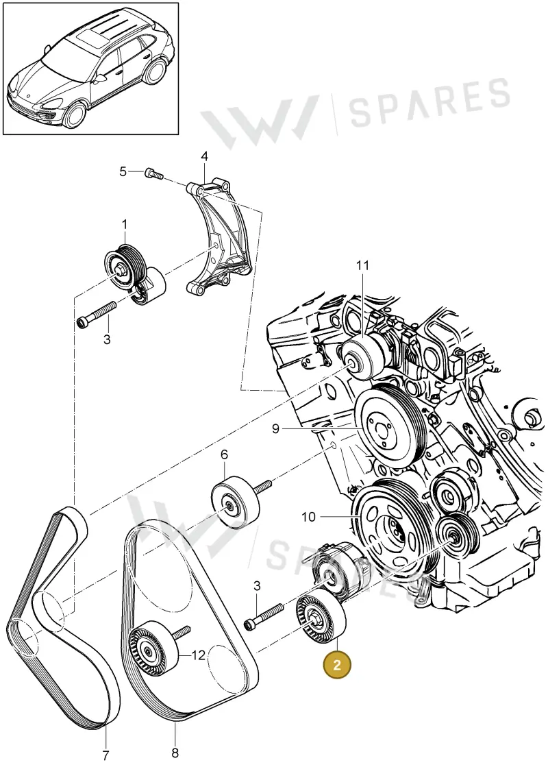 95810236131 Porsche Belt Tensioner Damper