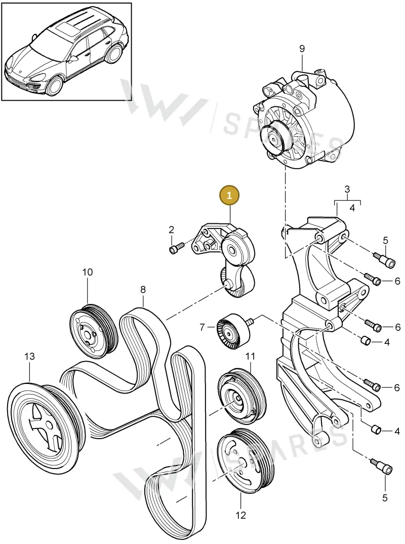 95810236140 Porsche Belt Tensioner Damper