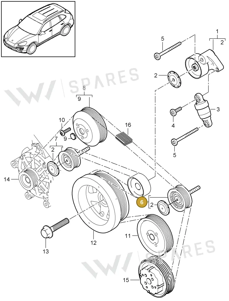 95814527601 Porsche Idler Pulley