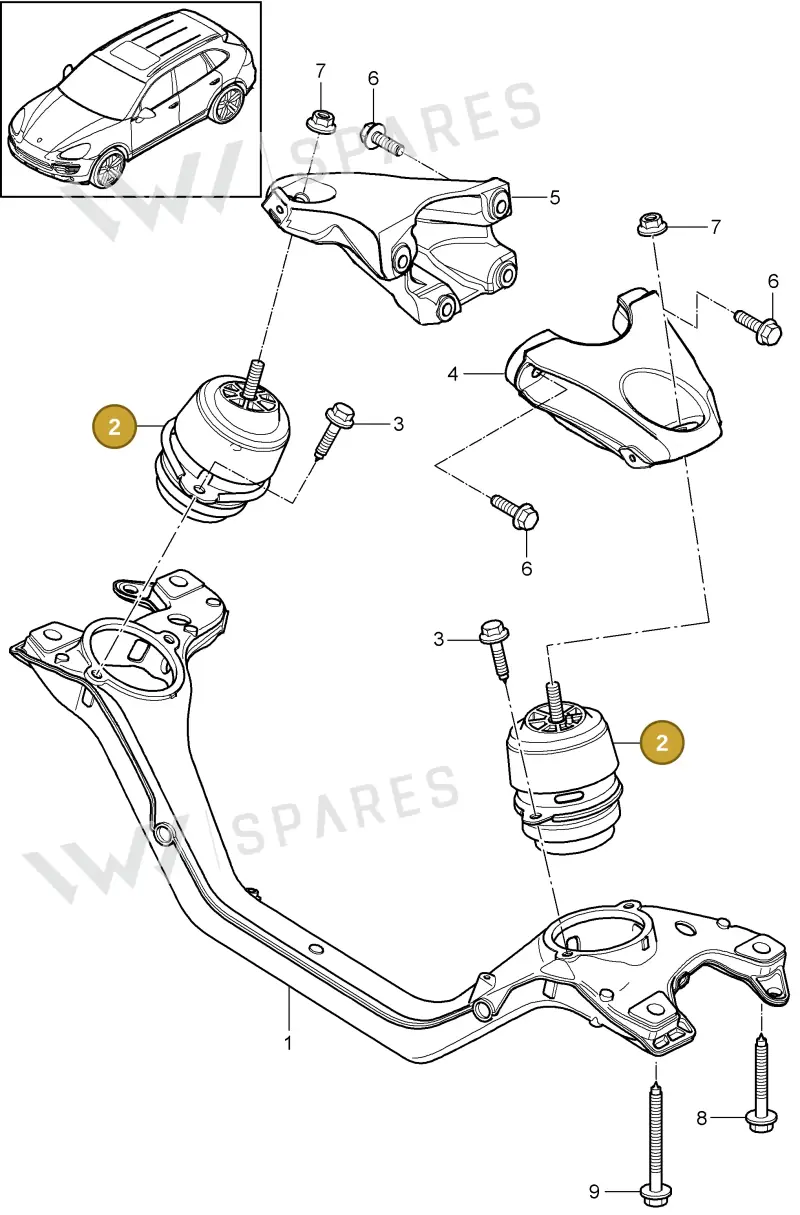 95837504940 Porsche Hydro-Mounting