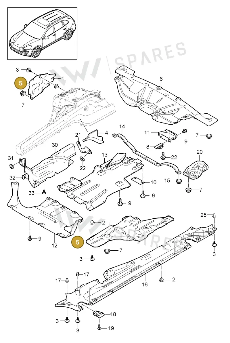 95850468100 Porsche Heat Shield for Tunnel